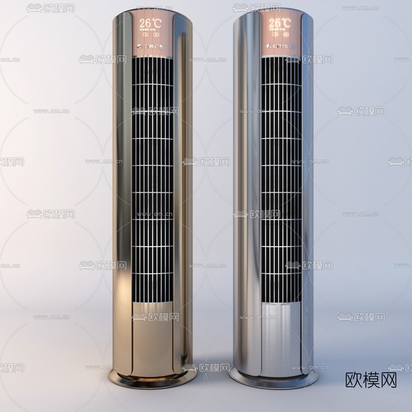 现代海尔落地空调3d模型下载(渲染图3)