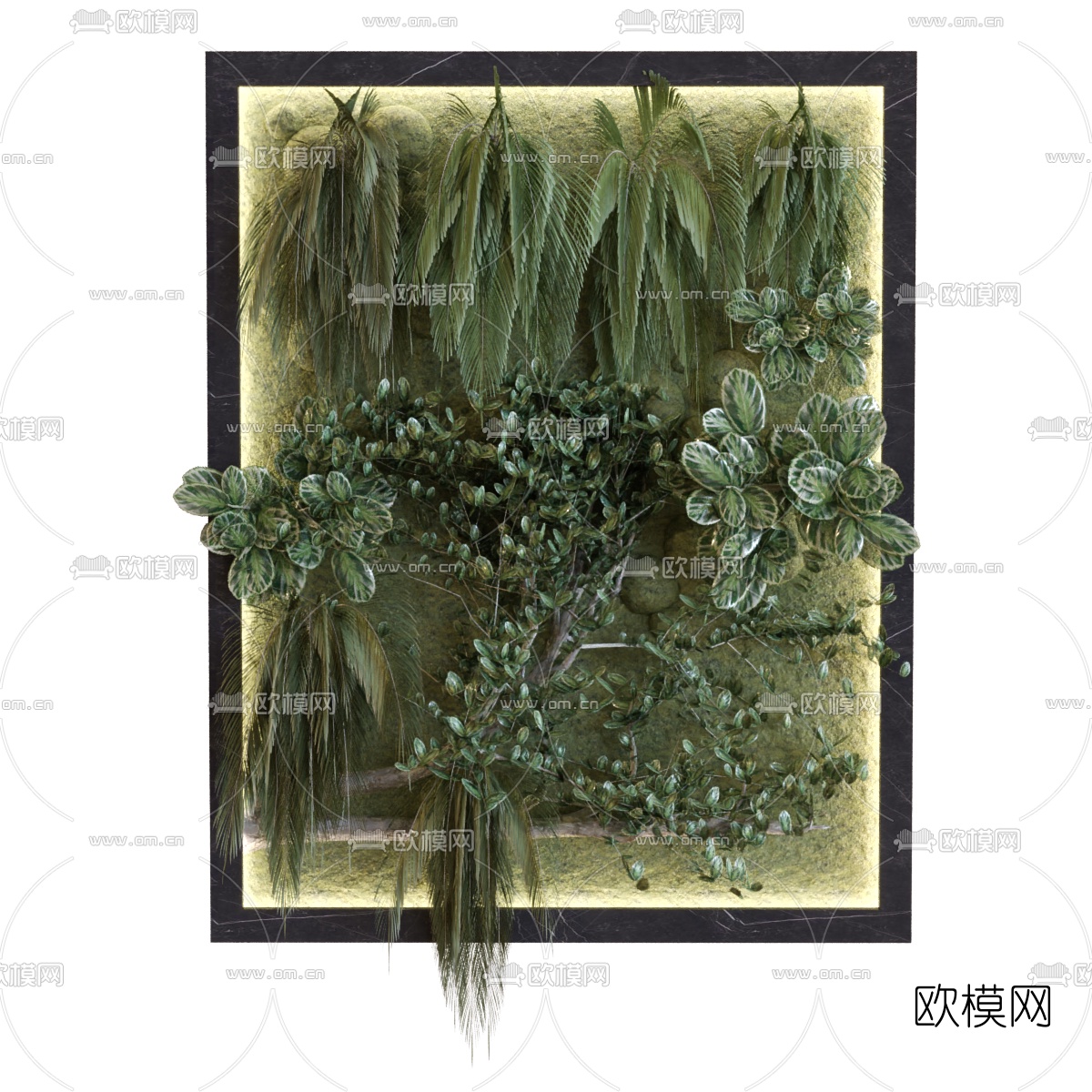 现代绿植植物墙3d模型
