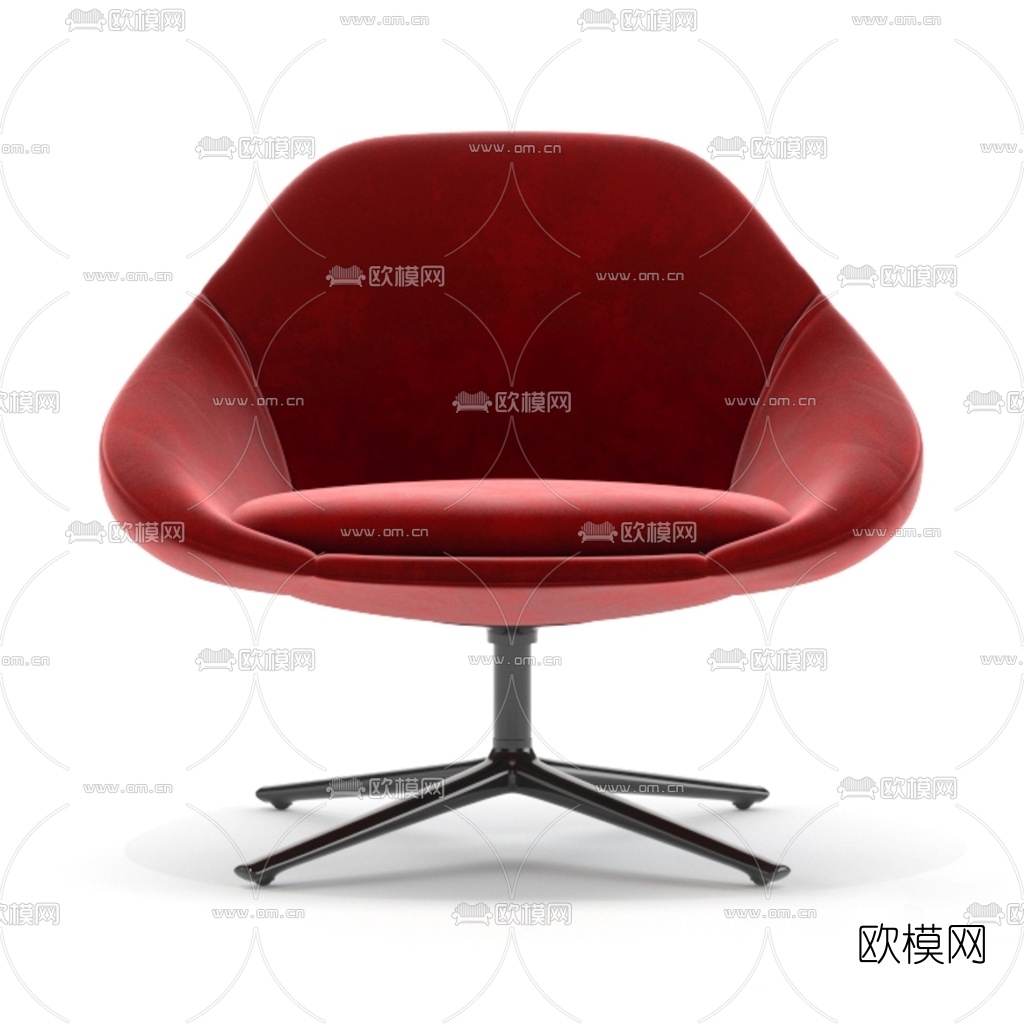 现代绒布休闲椅3d模型下载（渲染图2）