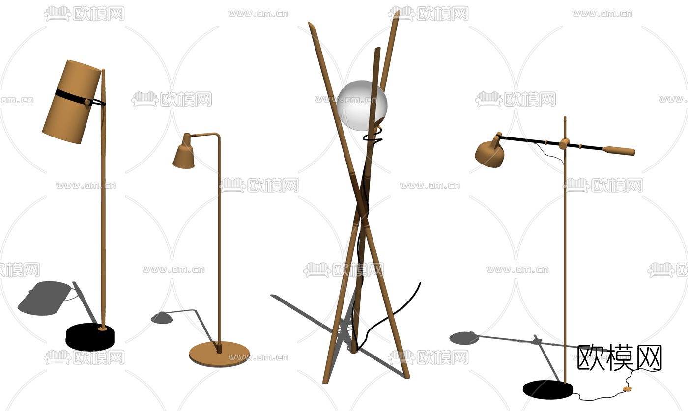现代轻奢落地灯su模型下载