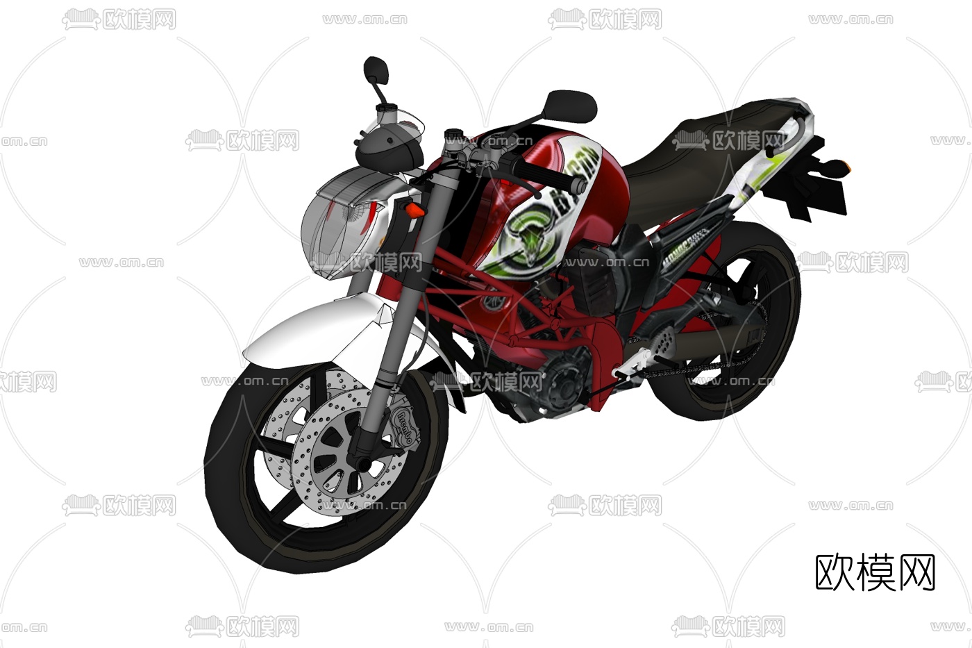 现代摩托车su模型下载
