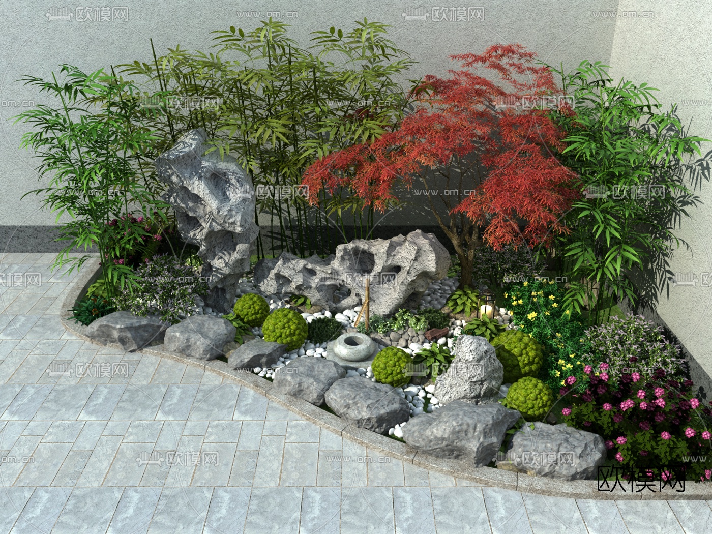 现代景观小品免费3d模型下载（渲染图1）