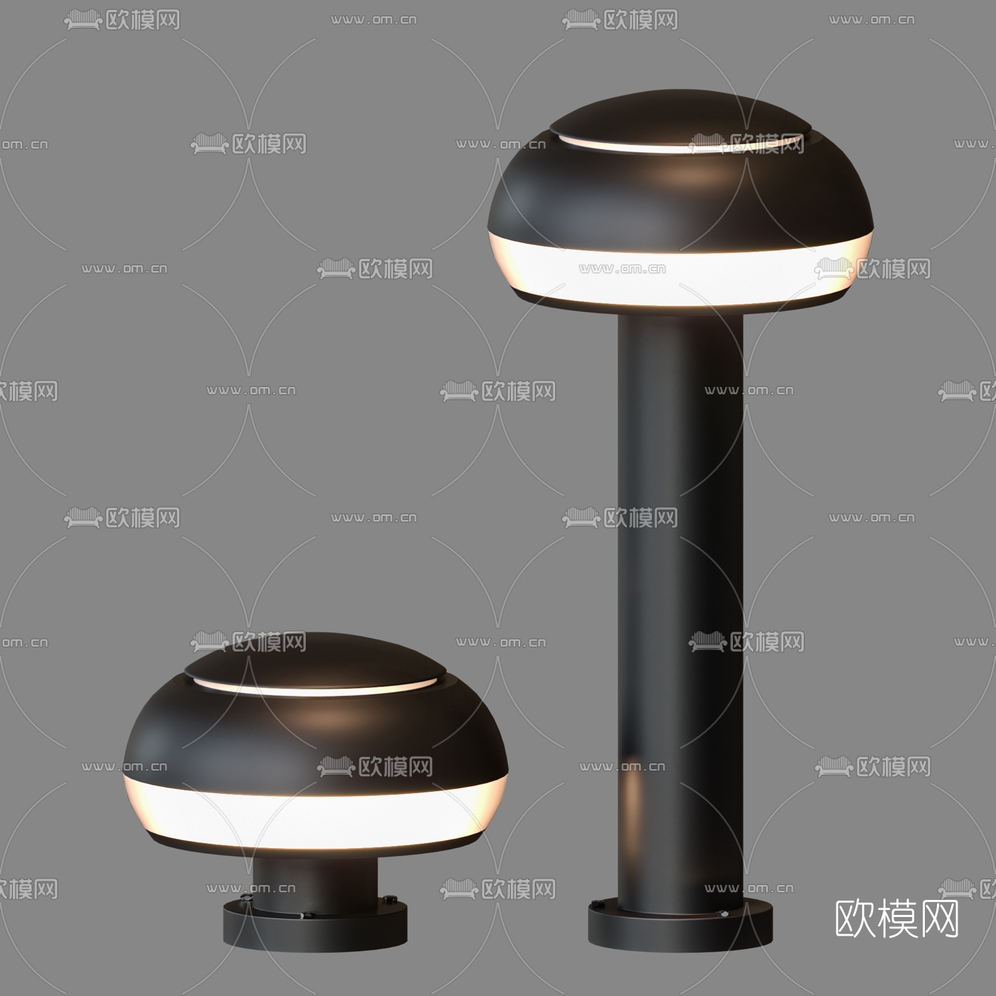 现代太阳能草坪灯户外灯3d模型
