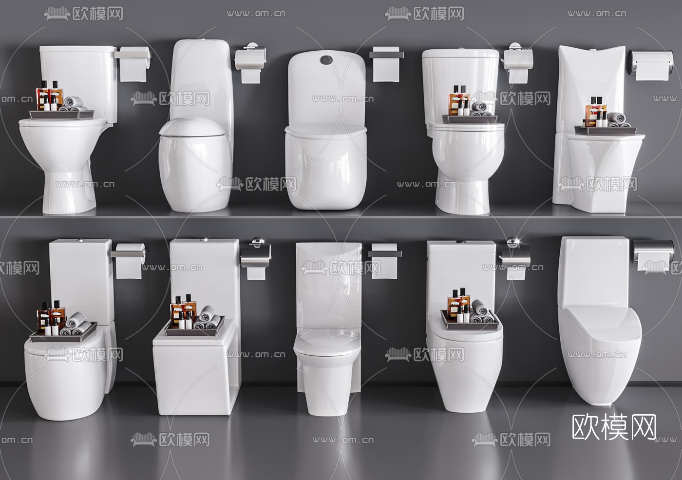 现代马桶坐便器3d模型