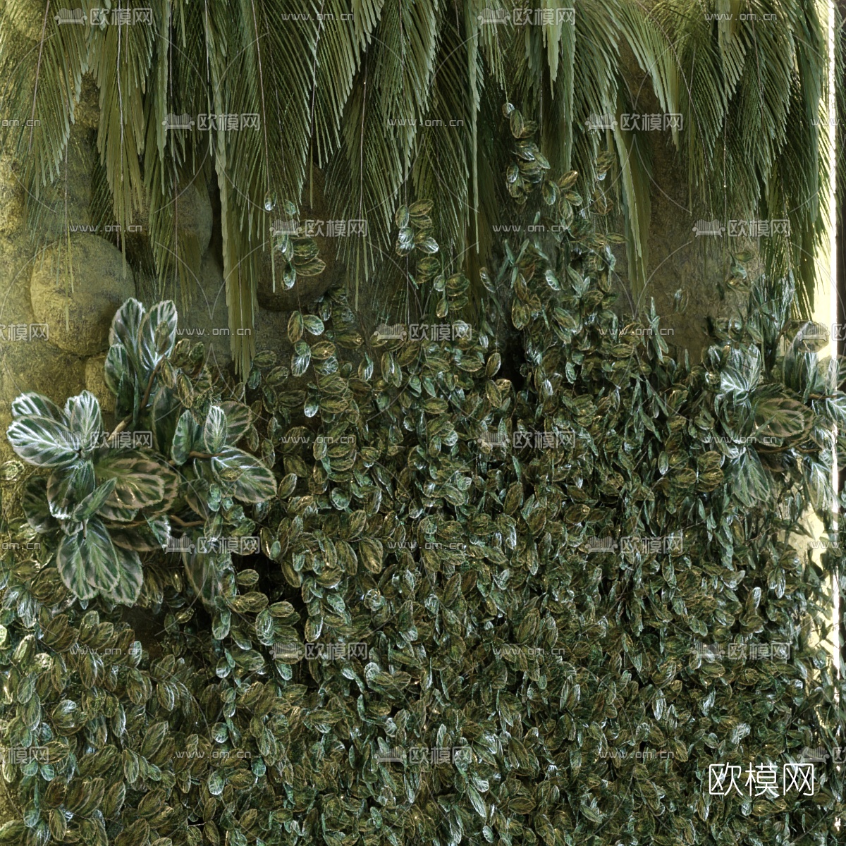 现代绿植植物墙3d模型
