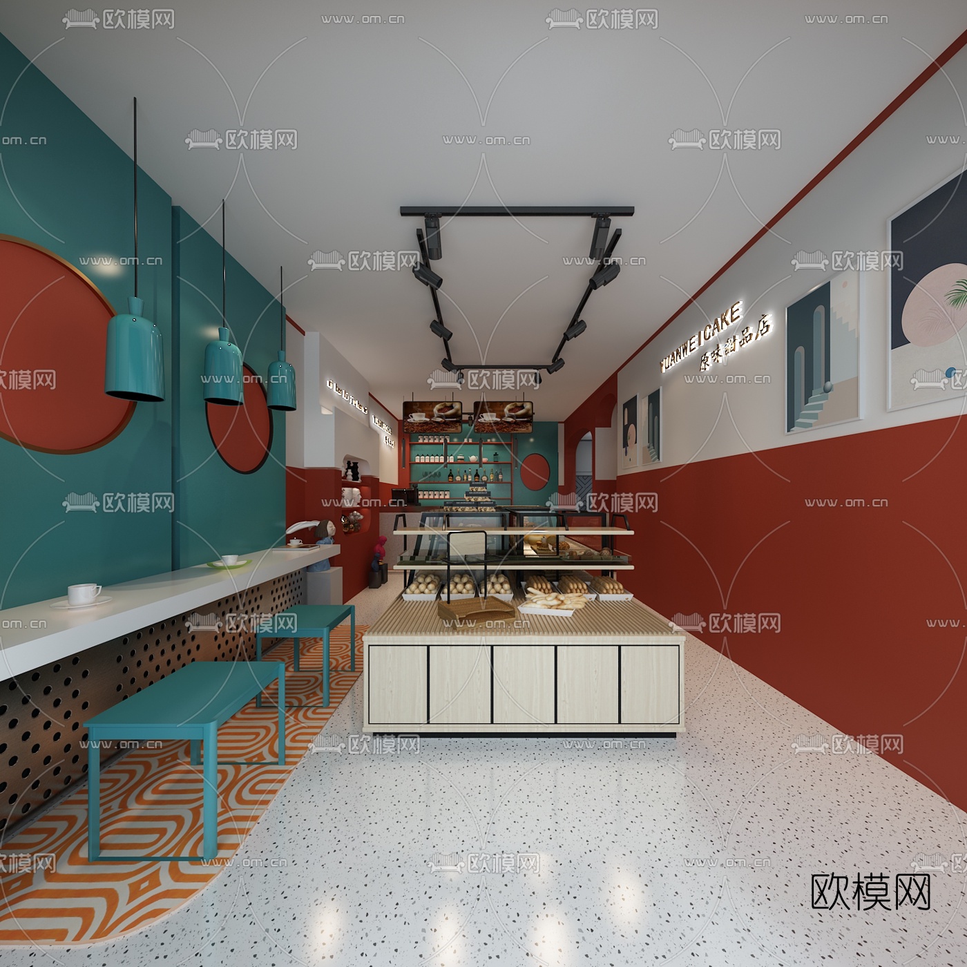 现代面包房免费3d模型下载（渲染图1）