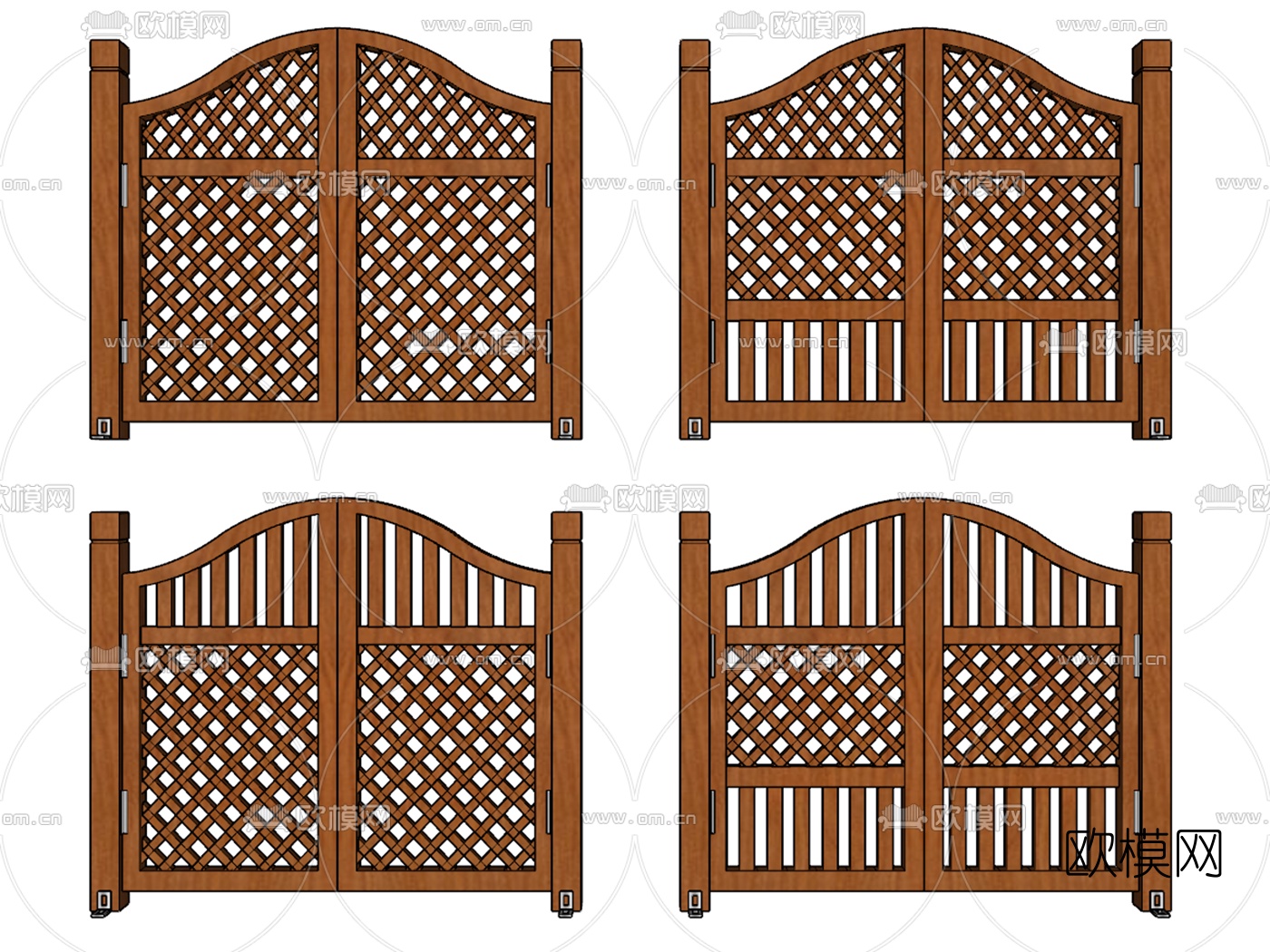 美式花园木门su模型