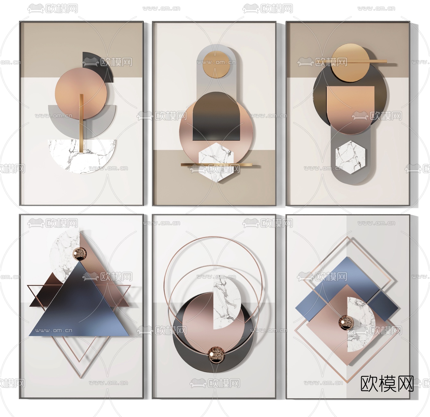 现代立体装饰画3d模型