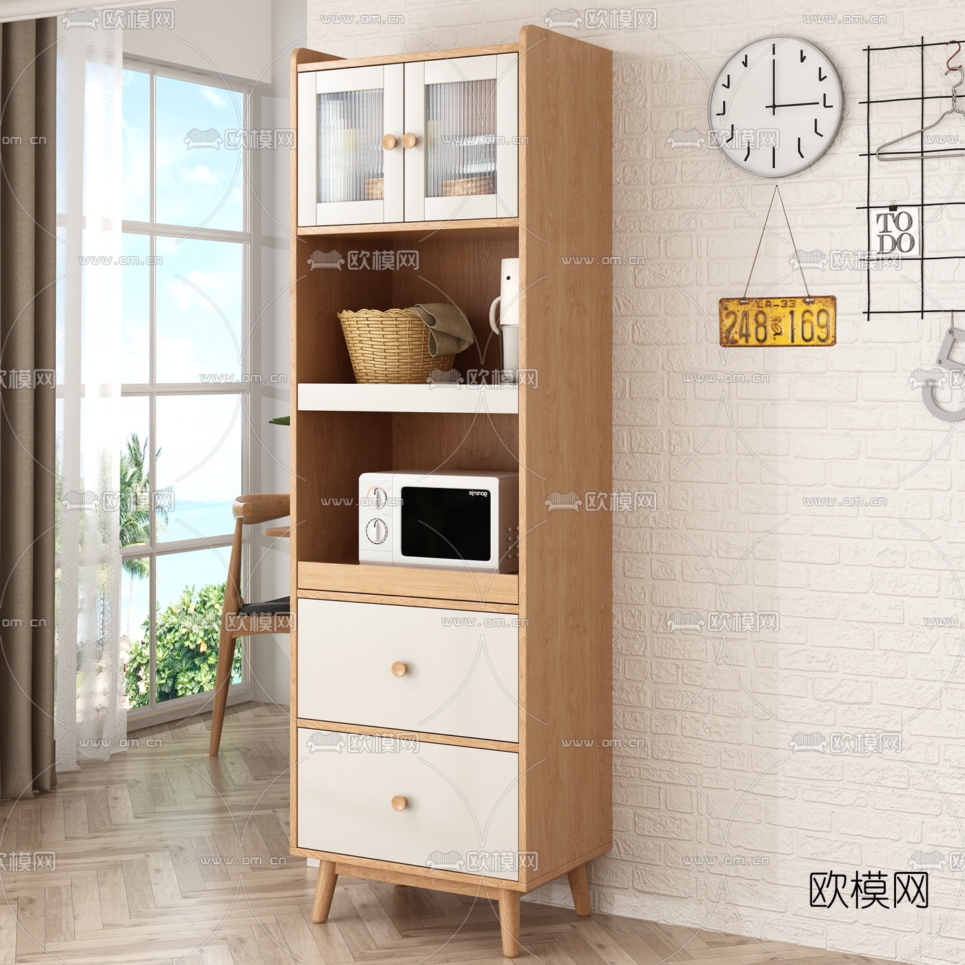 北欧边柜储物柜3d模型