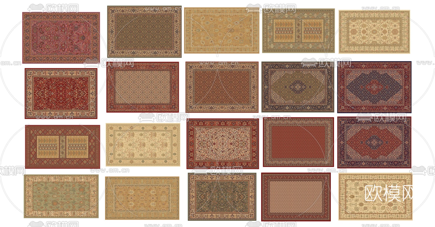 欧式方形地毯毛毯su模型下载