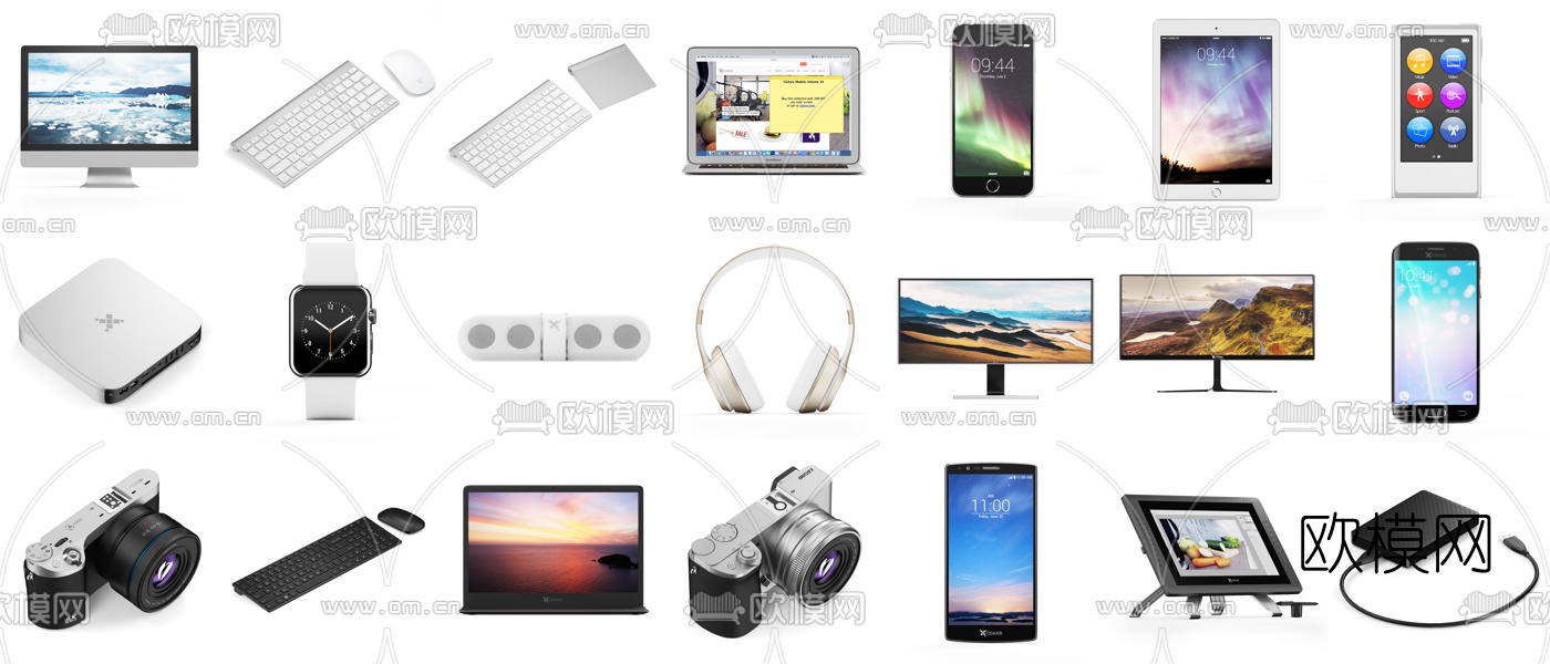 现代手机电脑电子产品3d模型