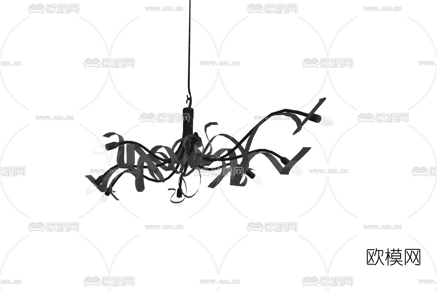 工业风金属吊灯免费su模型下载