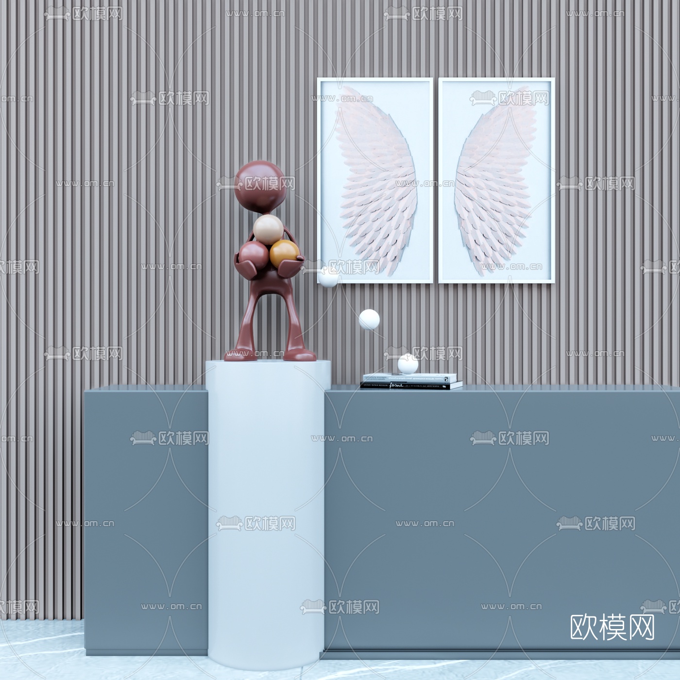 现代抽象雕塑su模型