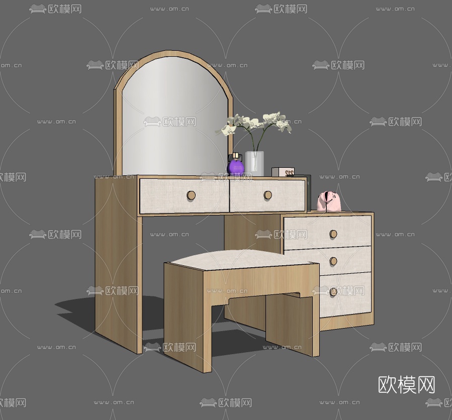 现代梳妆台su模型
