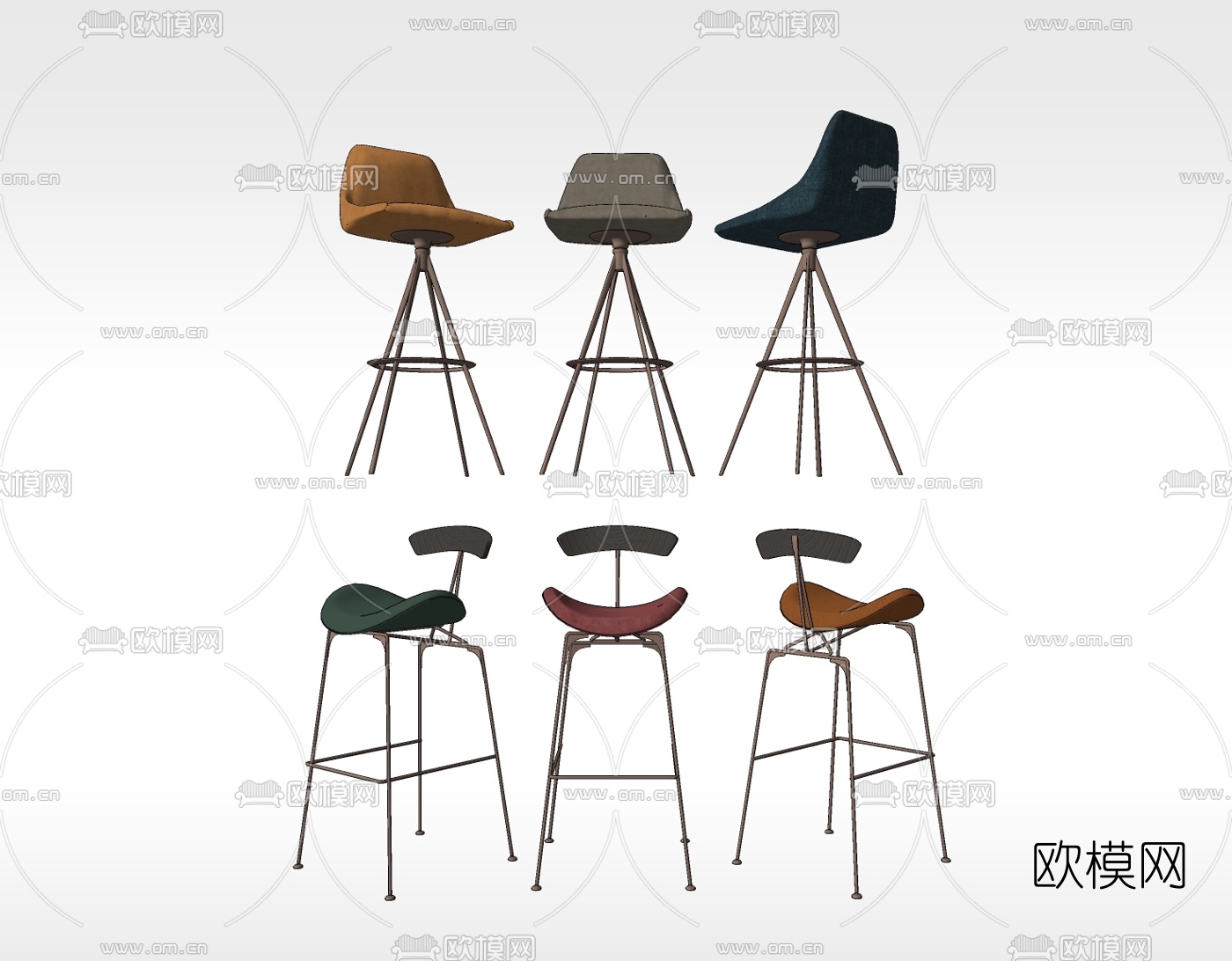 现代简约吧椅su模型下载
