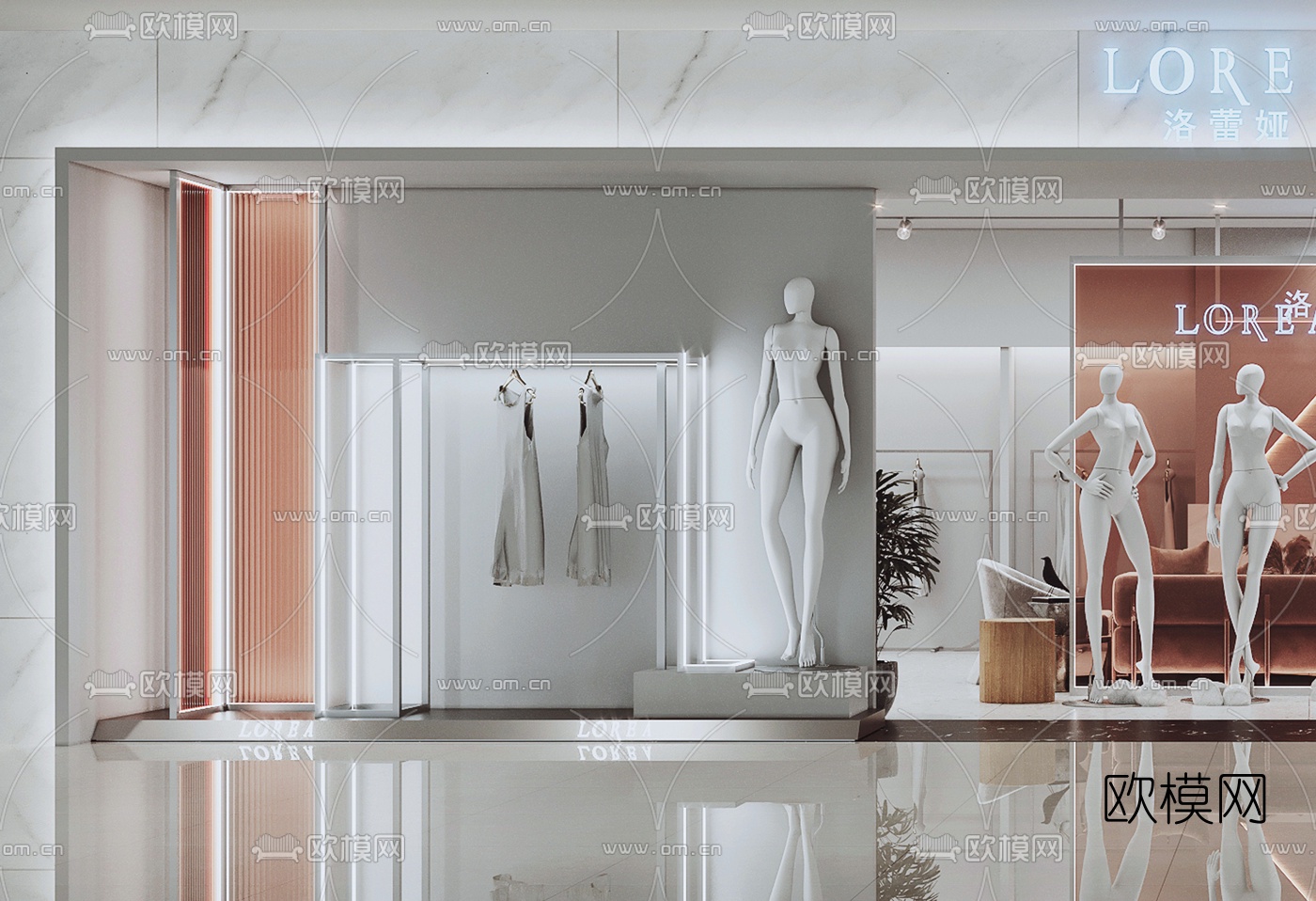 现代女装服装店3d模型