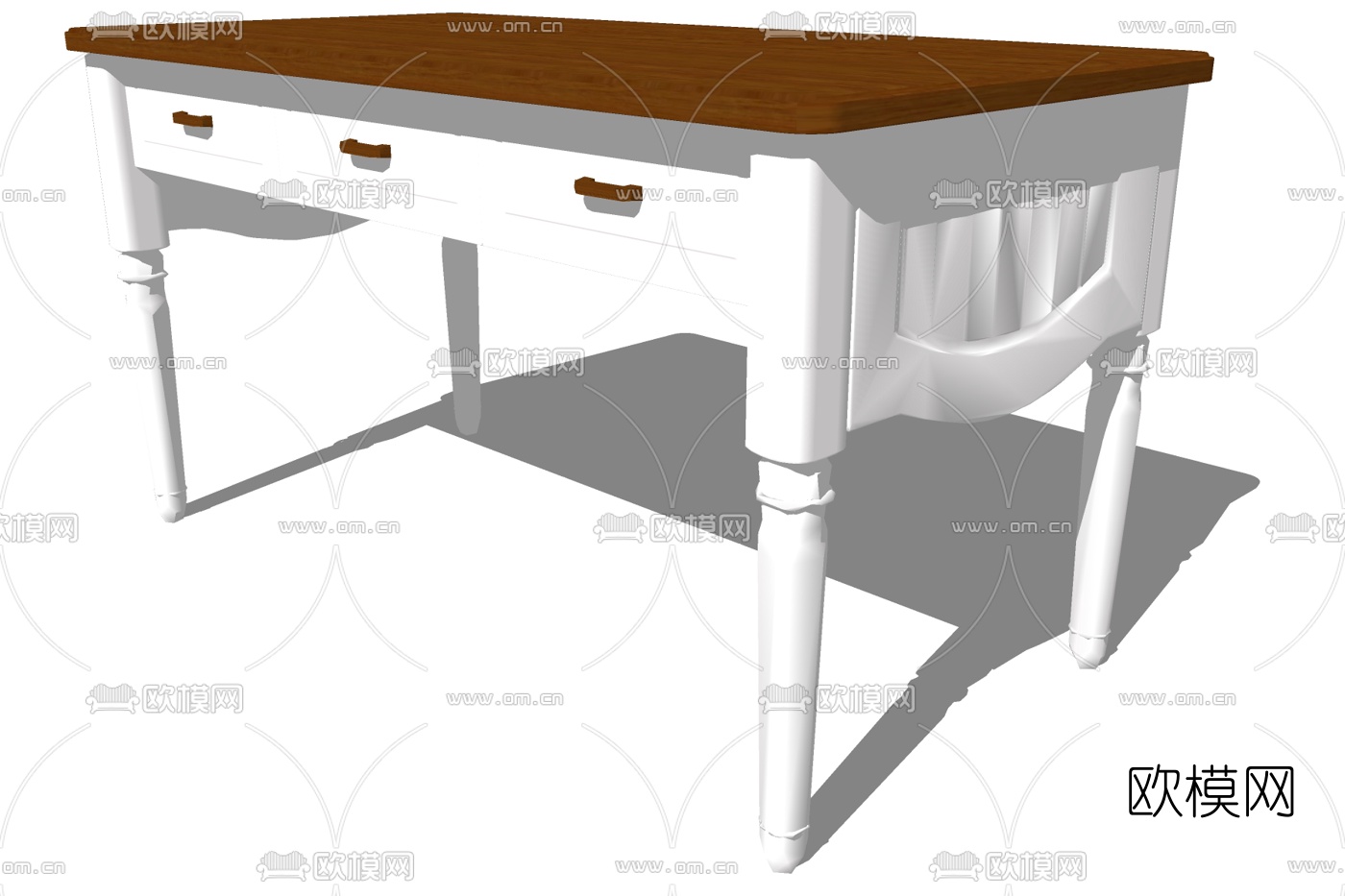 欧式书桌su模型下载