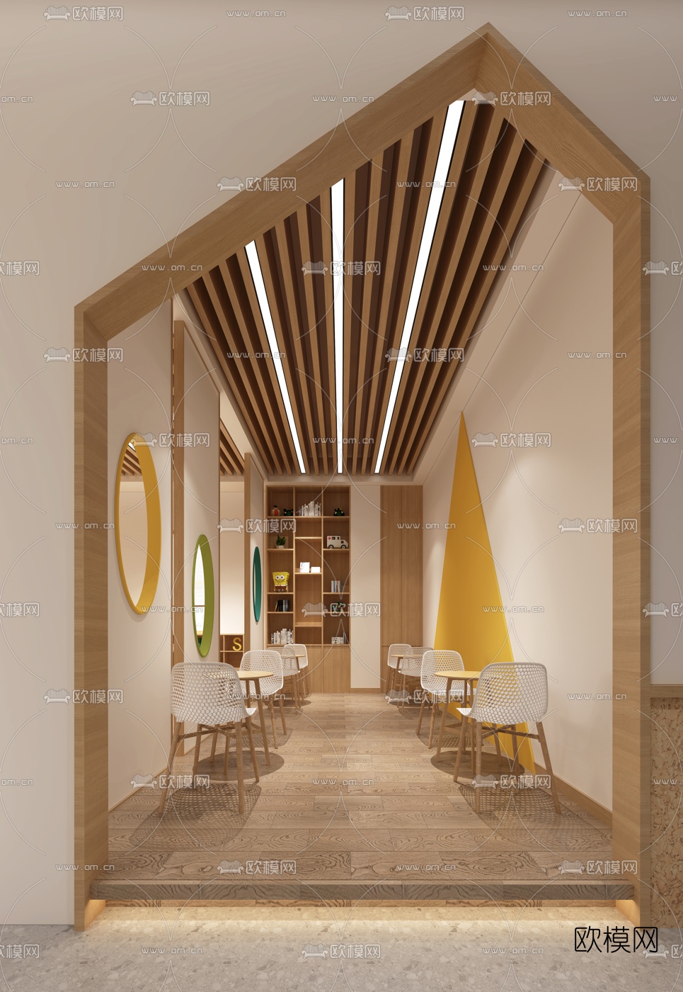现代幼儿园美术室3d模型下载（渲染图4）