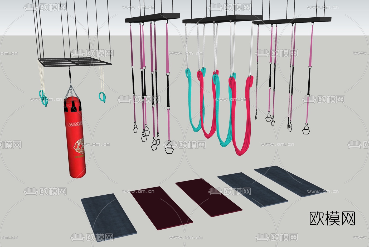 现代瑜伽绳su模型下载（渲染图2）