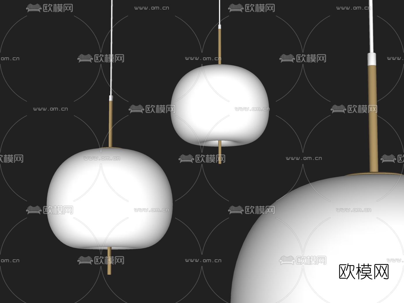 现代简约吊灯su模型下载（渲染图2）