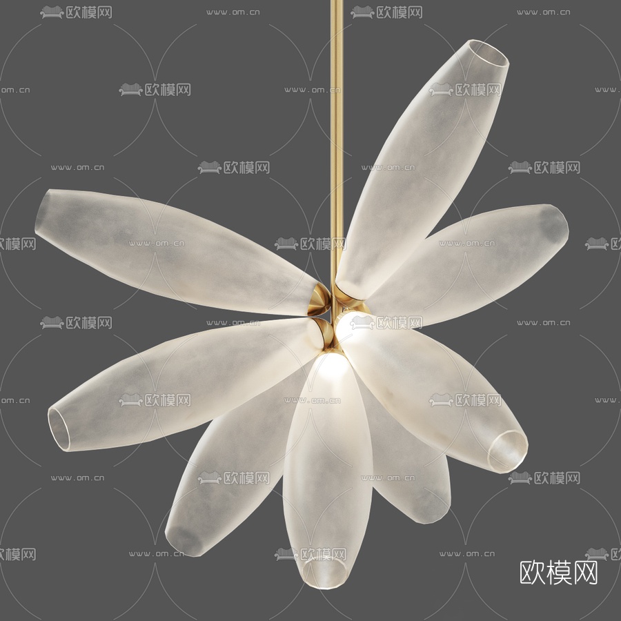现代金属玻璃吊灯3d模型