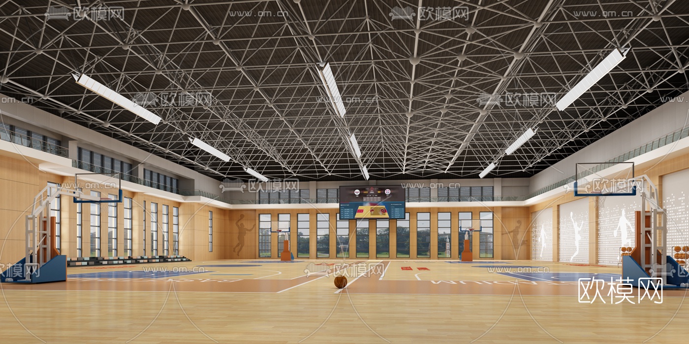 现代篮球馆3d模型