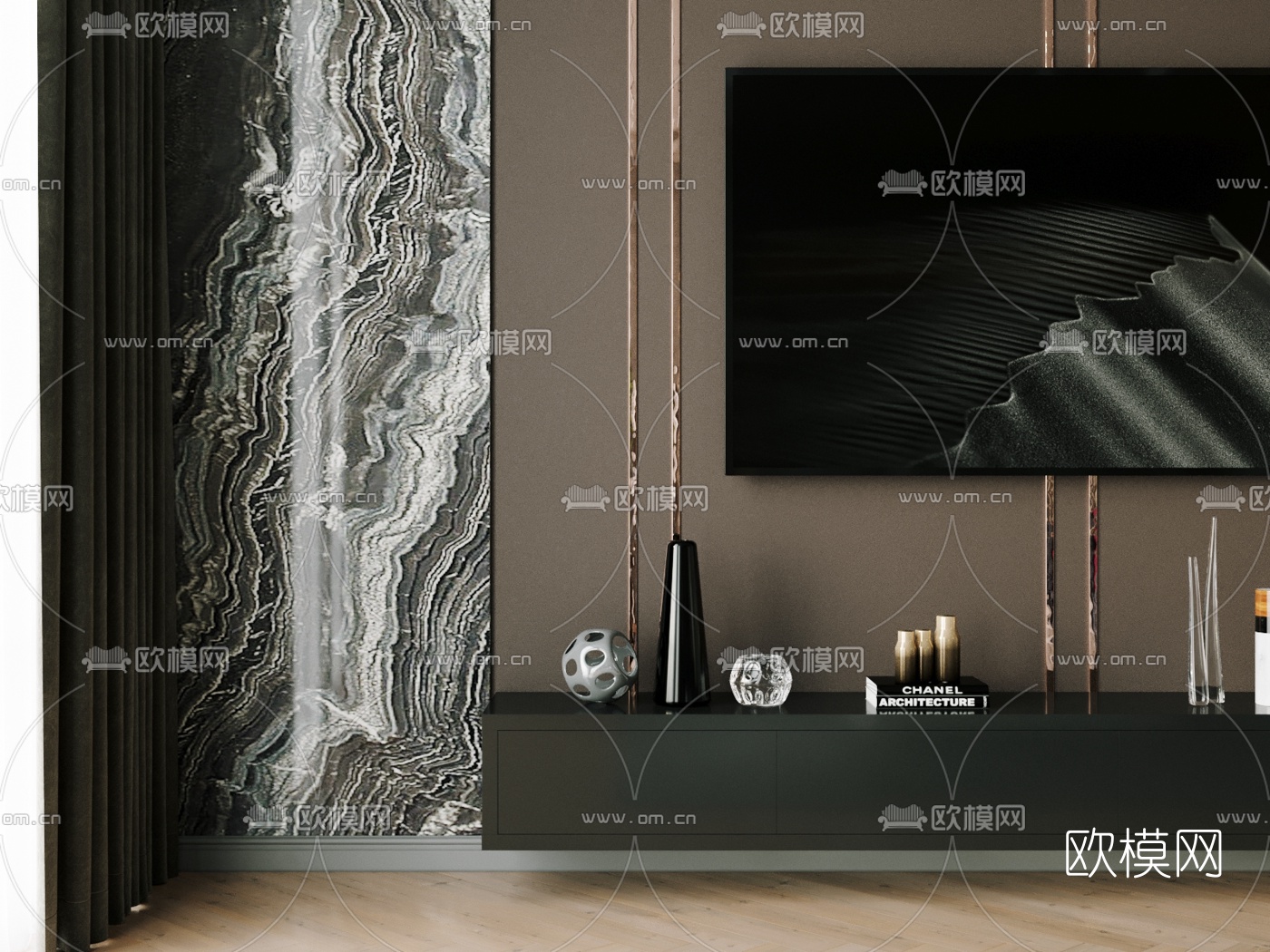 现代公寓客厅3d模型