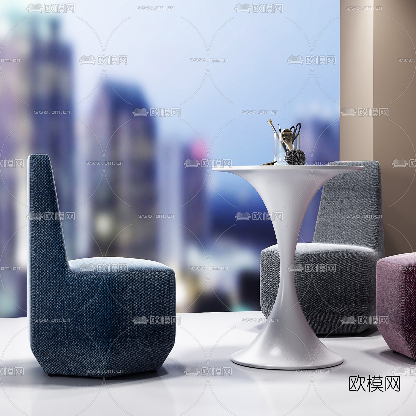 现代休闲桌椅3d模型