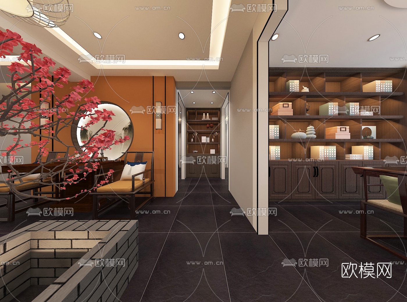 新中式茶室免费3d模型