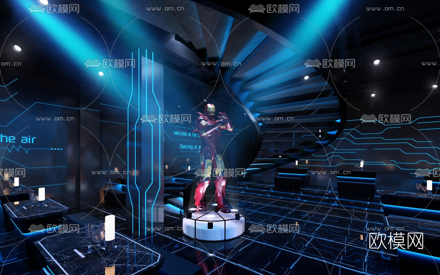 工业风酒吧3d模型