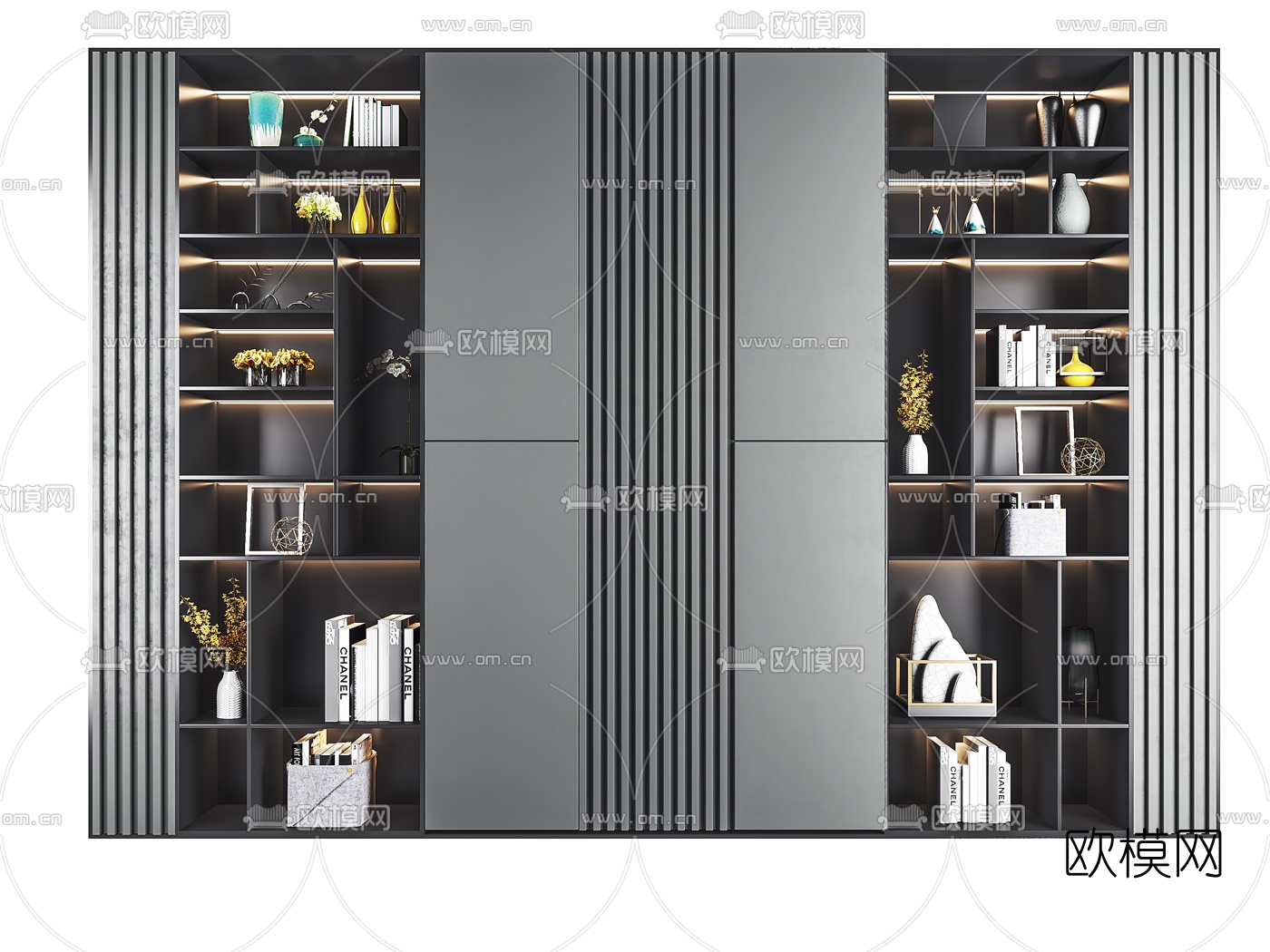 现代轻奢装饰柜3d模型下载
