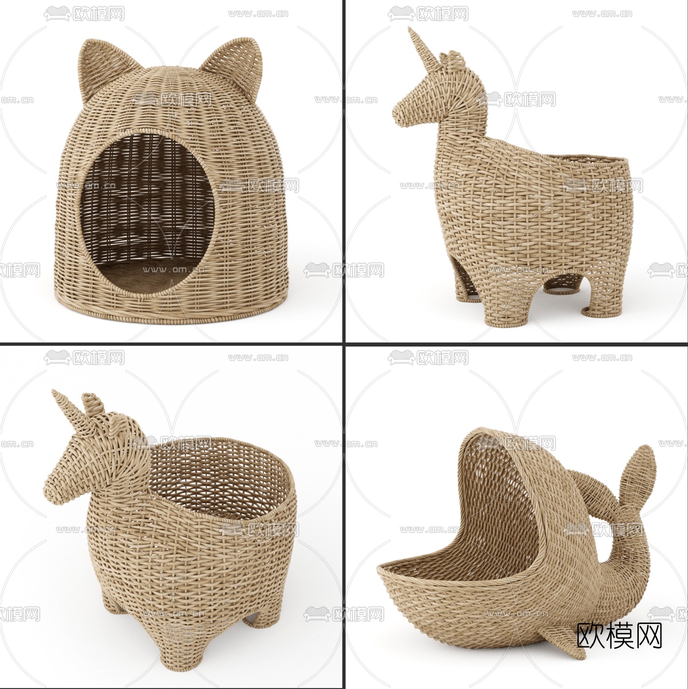 东南亚藤编猫窝3d模型