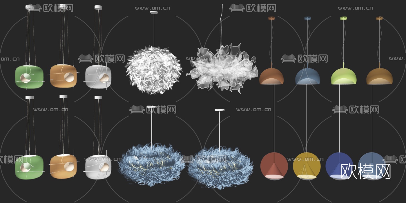 现代彩灯氛围灯su模型下载