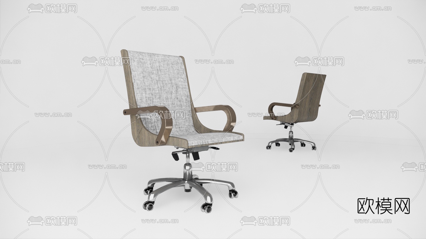现代布艺办公椅su模型下载（渲染图1）
