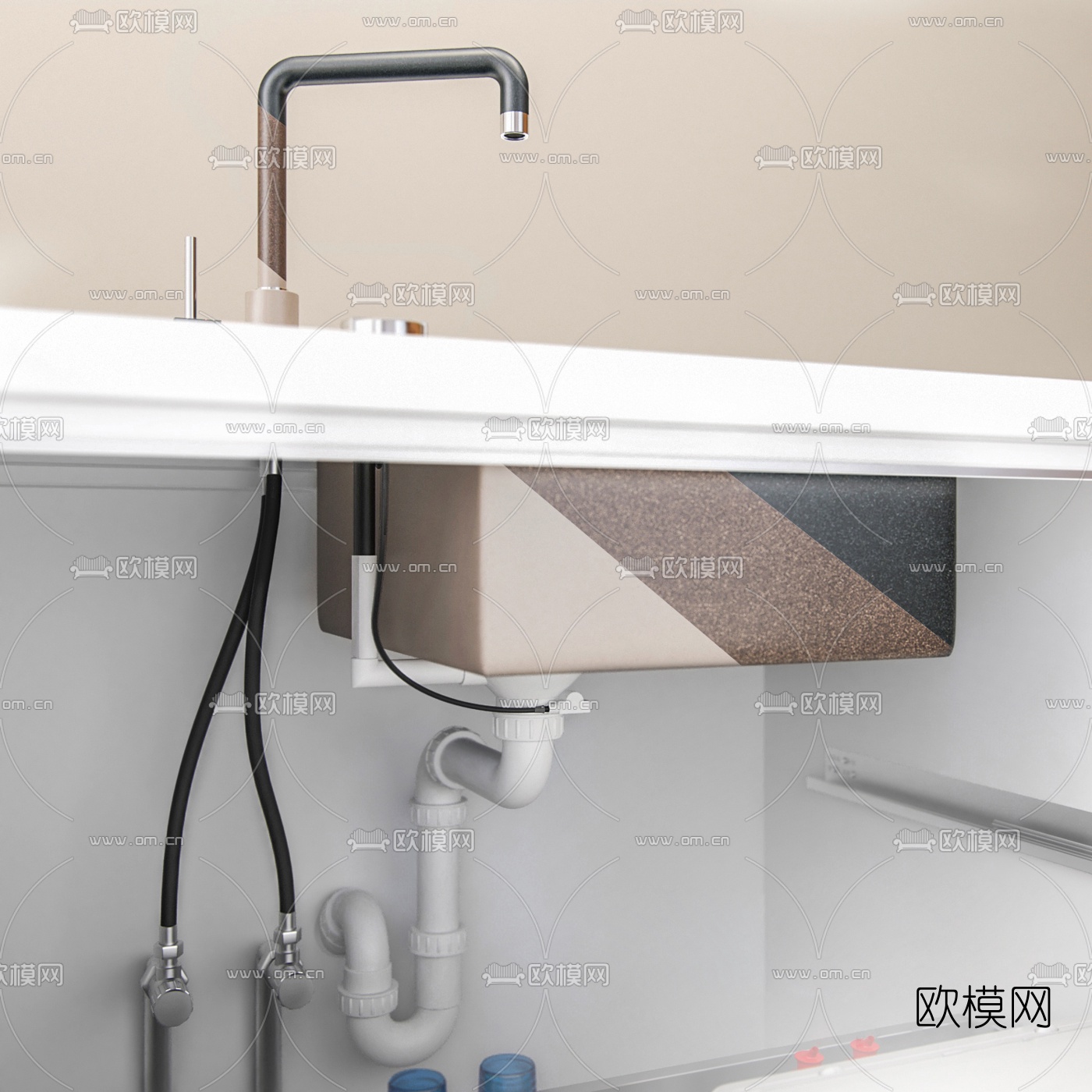 现代厨房厨柜3d模型