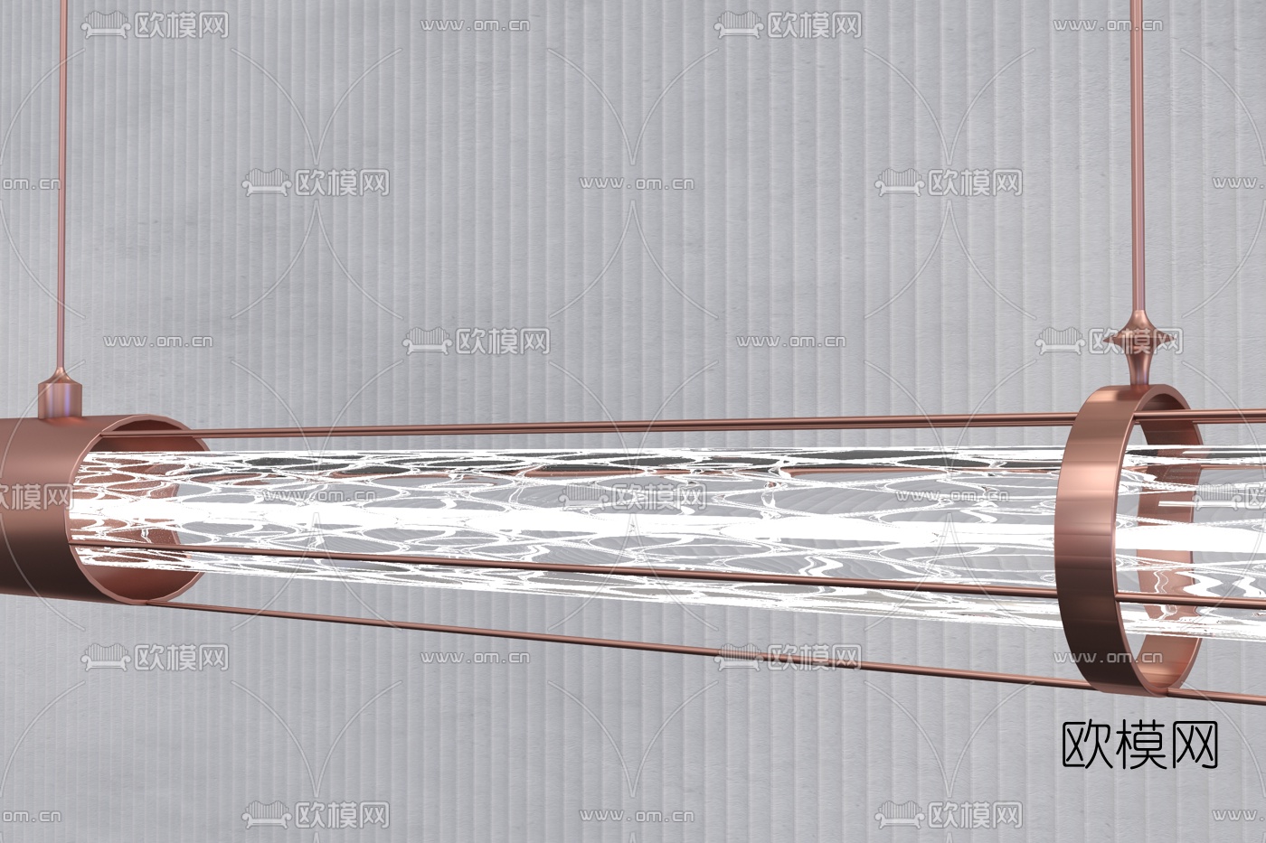 现代玻璃长管办公吊灯3d模型