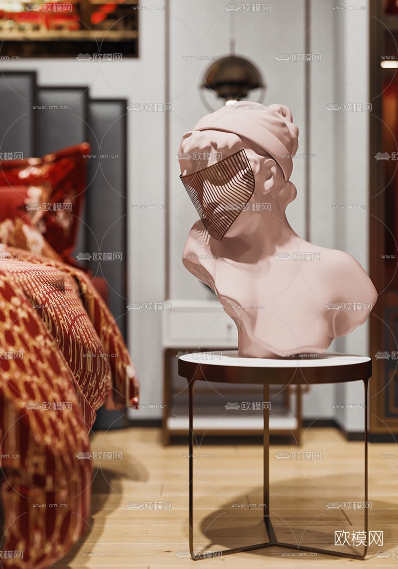 新中式婚庆家纺展厅3d模型