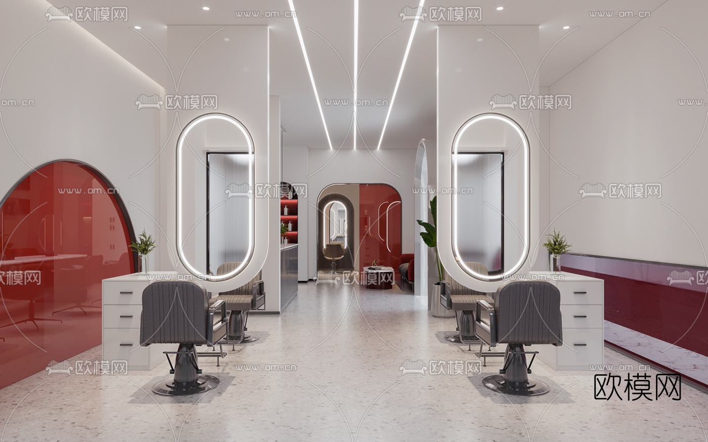 现代理发店发廊3d模型