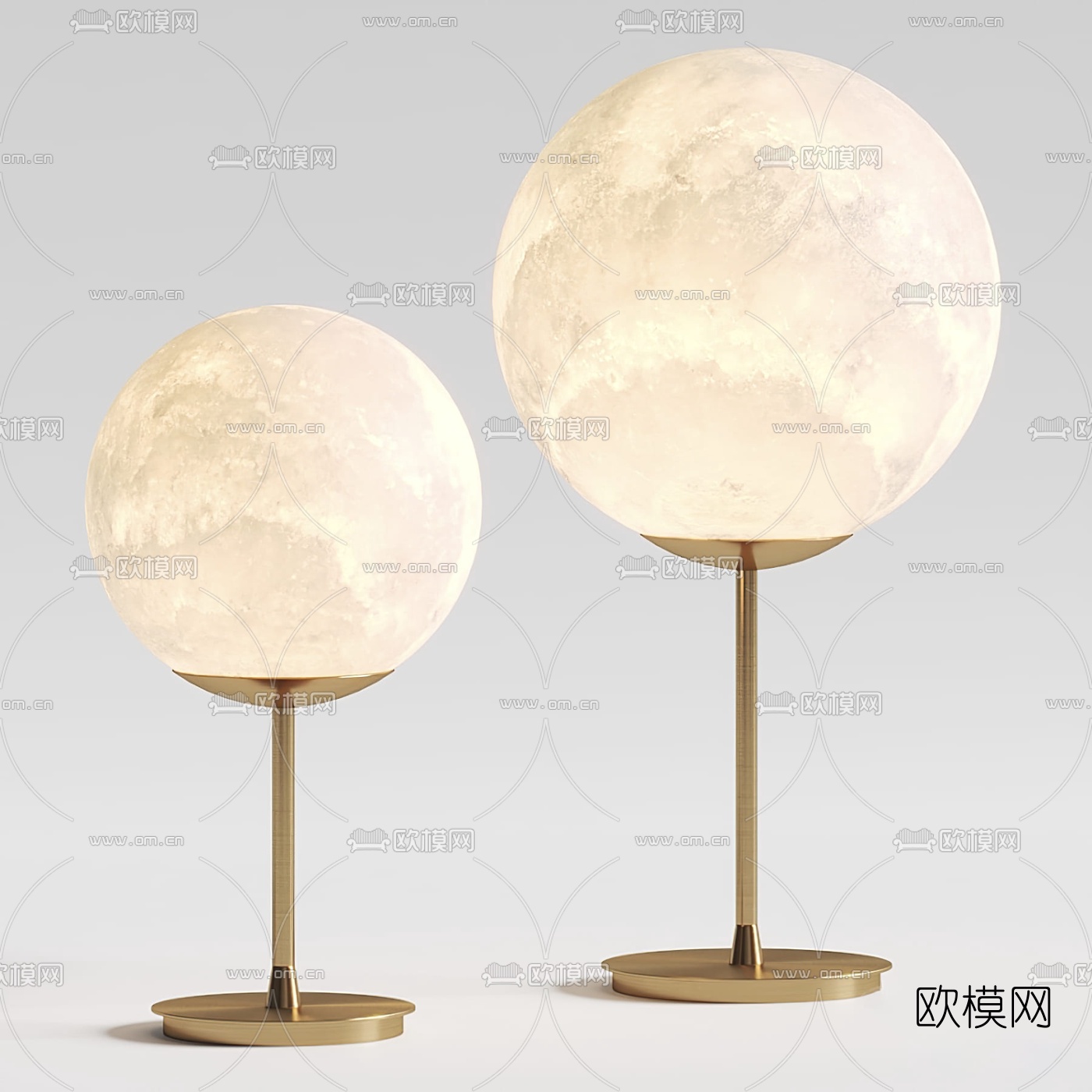 现代球形台灯3d模型下载