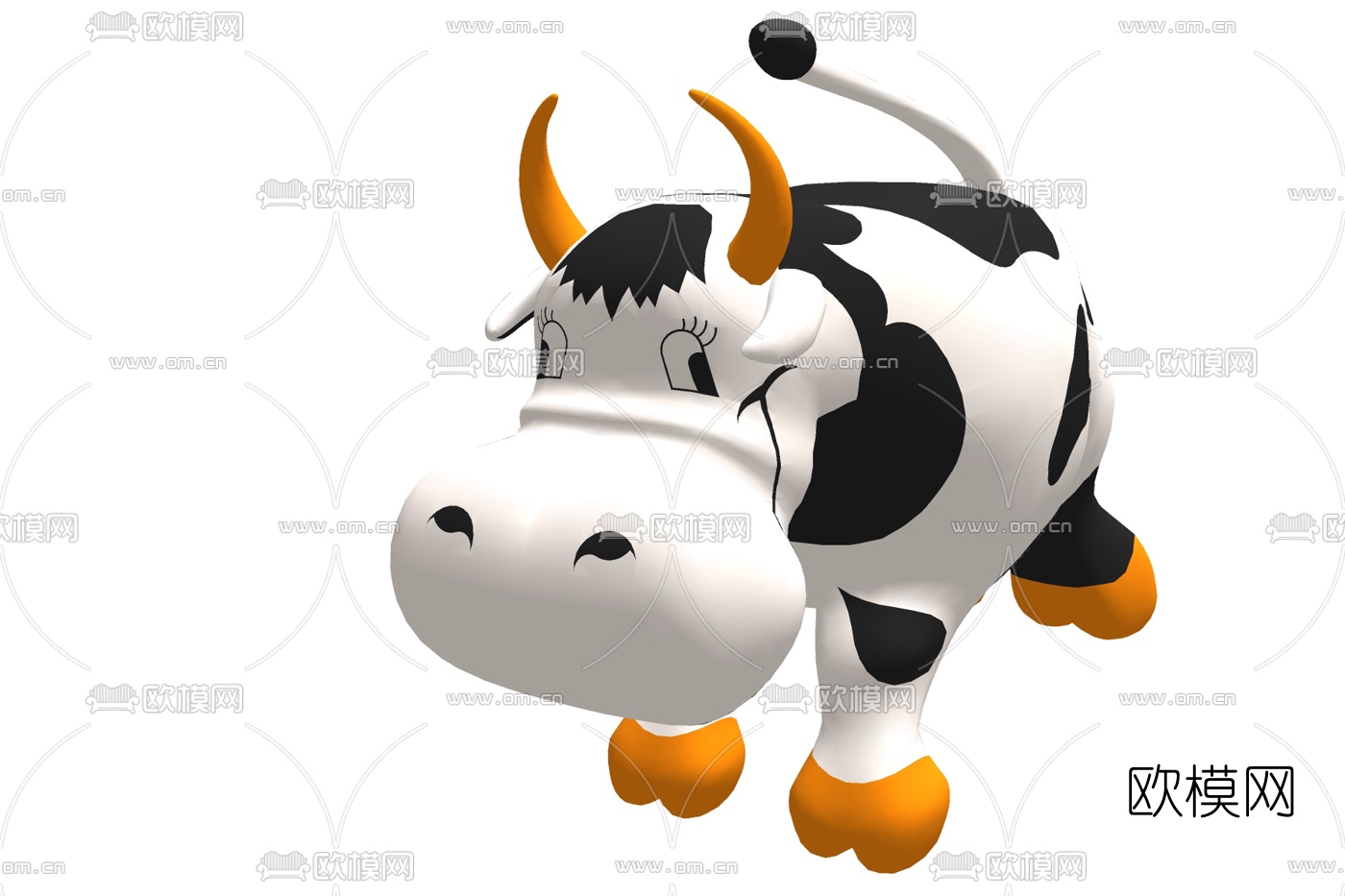 现代奶牛玩具su模型下载