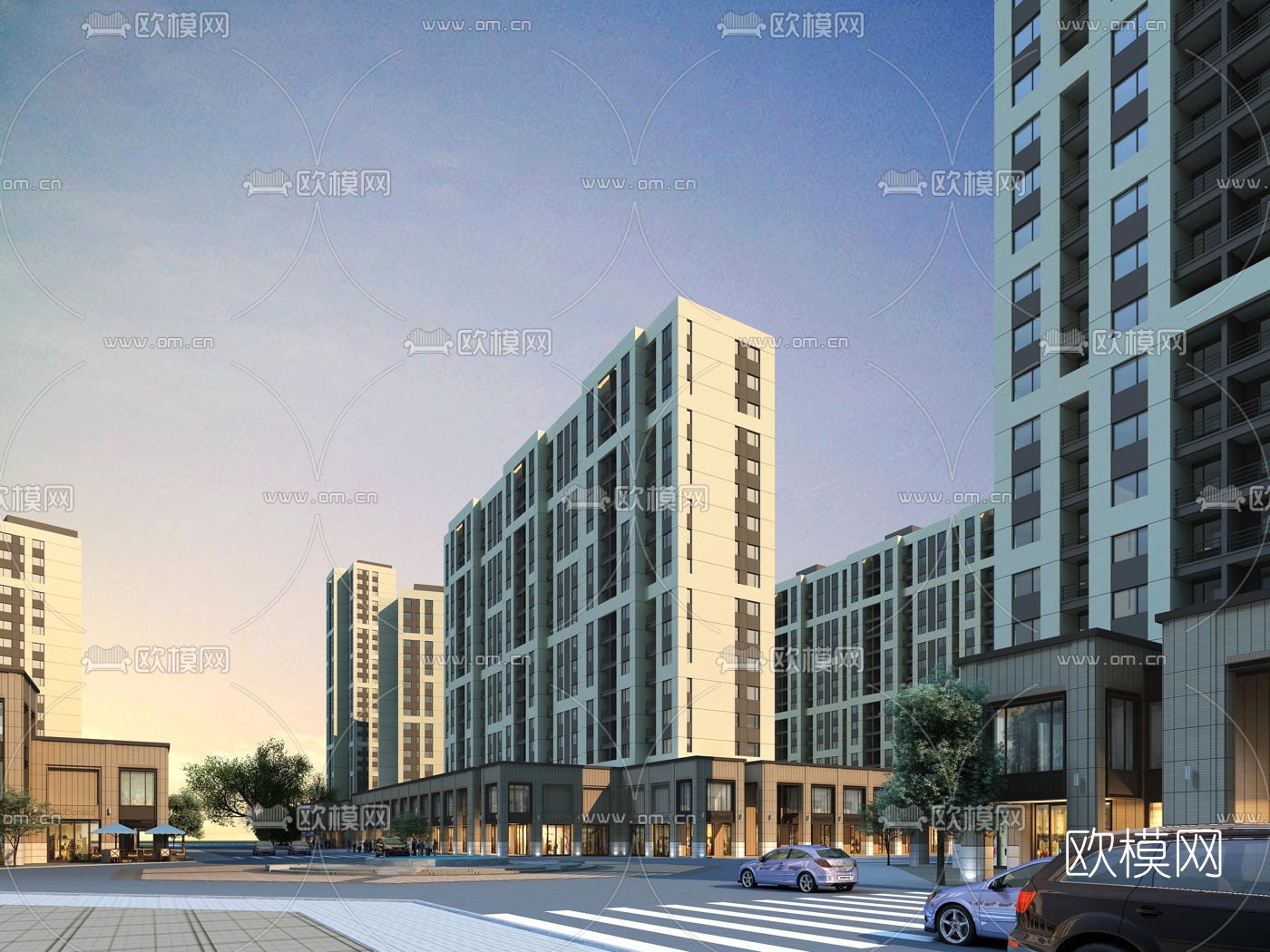 现代办公楼建筑外观3d模型下载