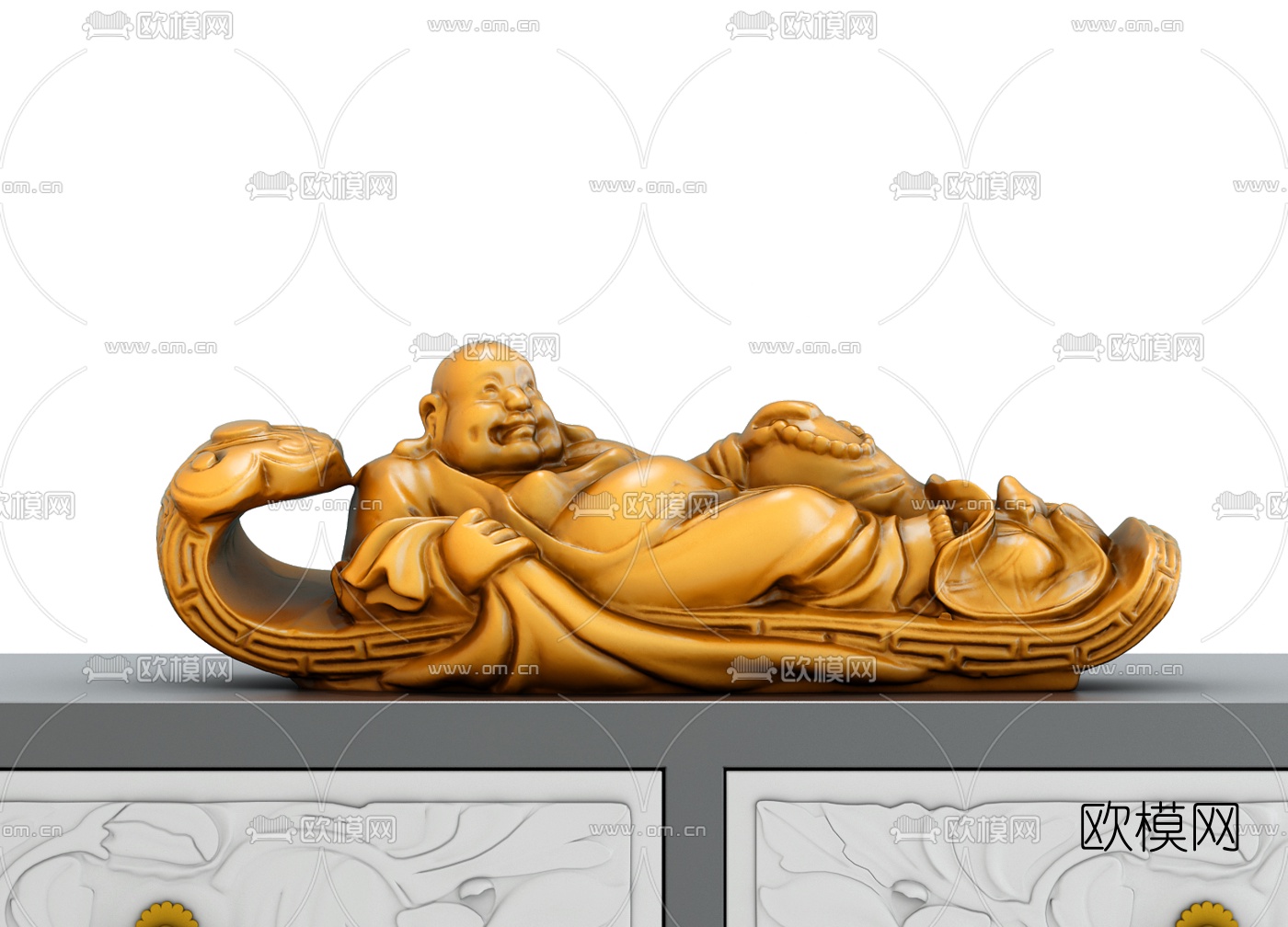 中式弥勒佛雕塑3d模型