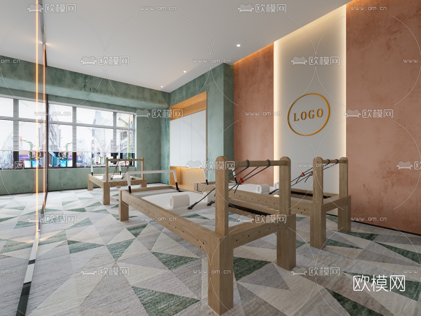现代瑜伽普拉提健身房3d模型