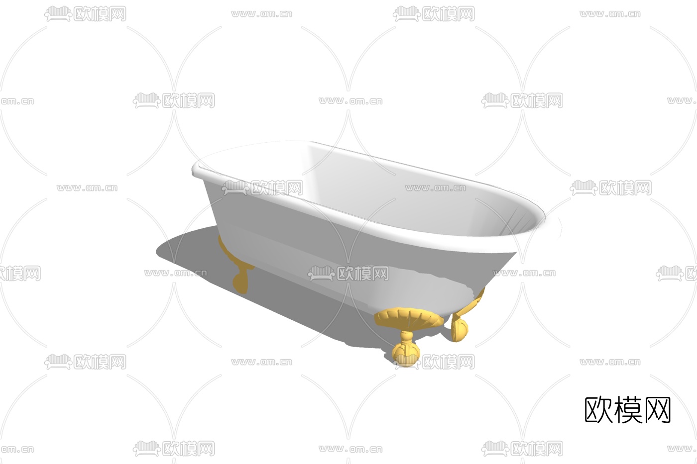 现代浴缸su模型下载