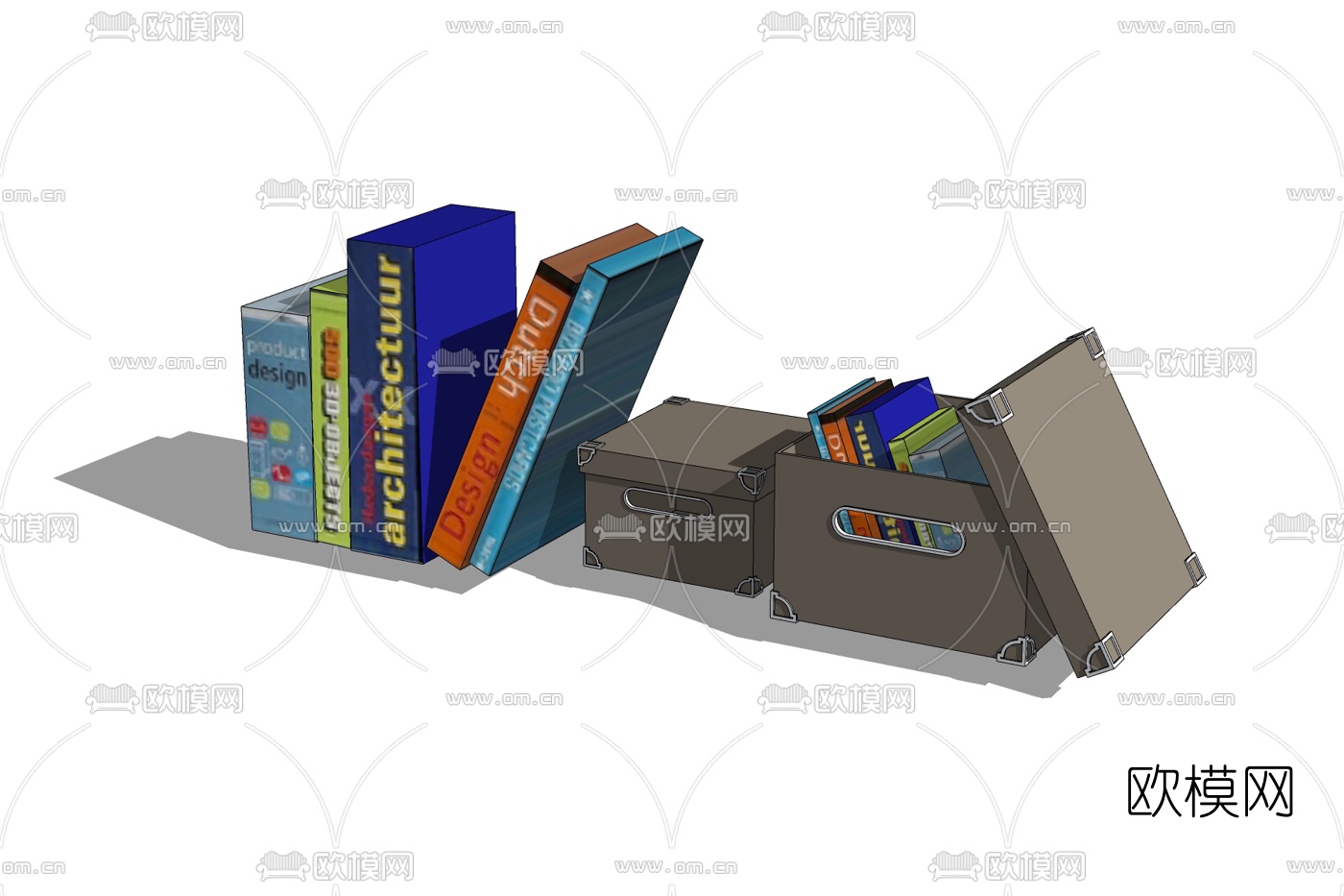 现代书籍免费su模型下载