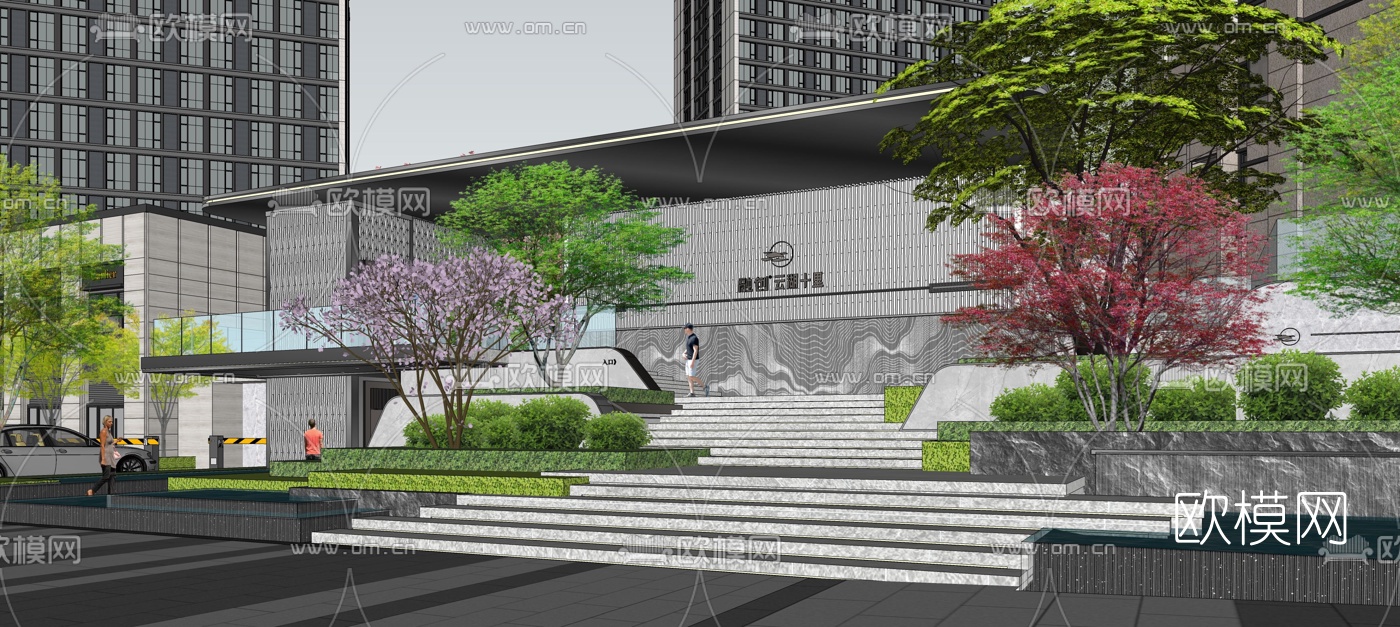 现代住宅小区景观儿童活动区su模型