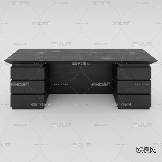 现代实木班台桌免费3d模型