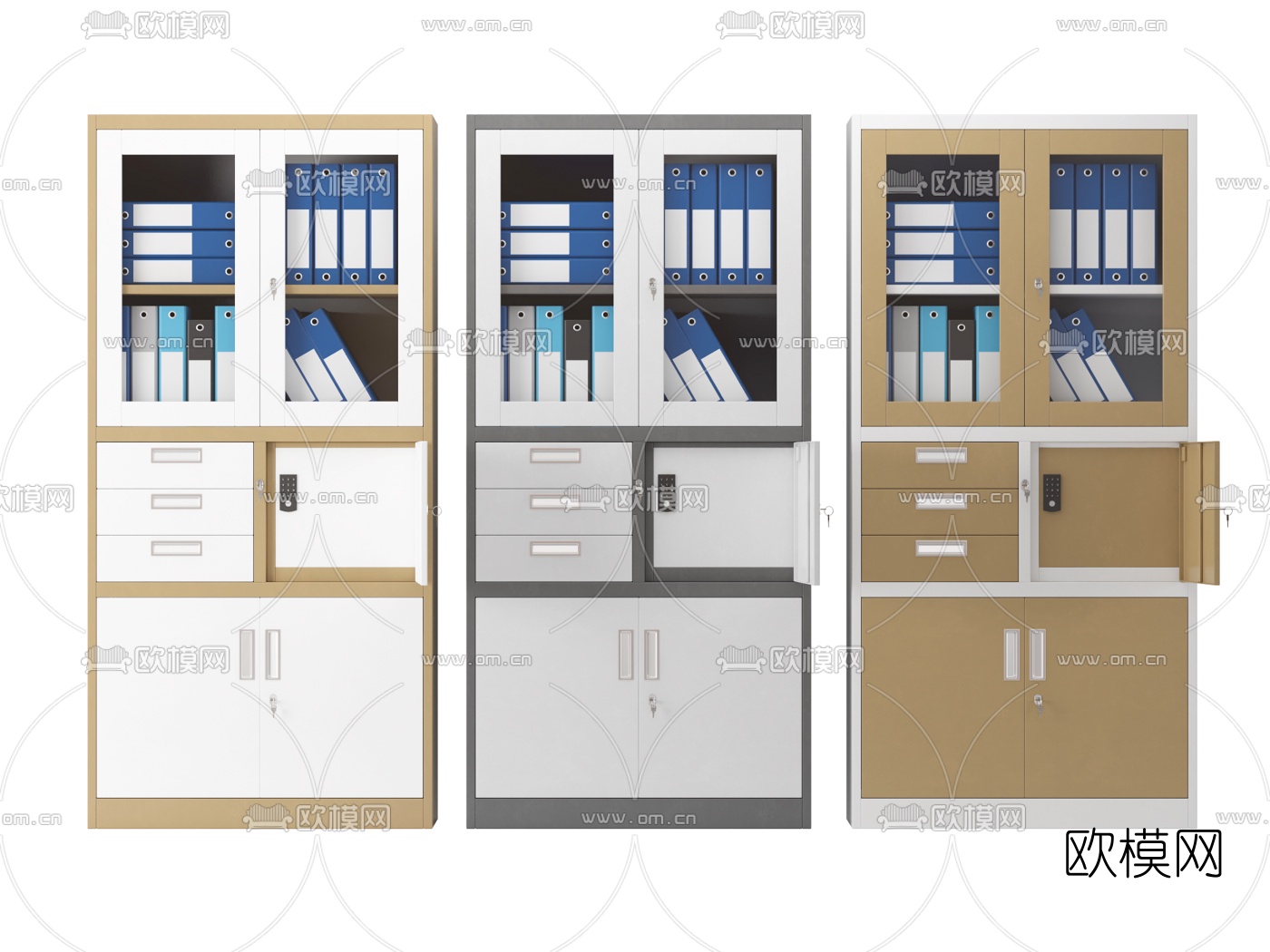 现代文件柜档案柜3d模型下载