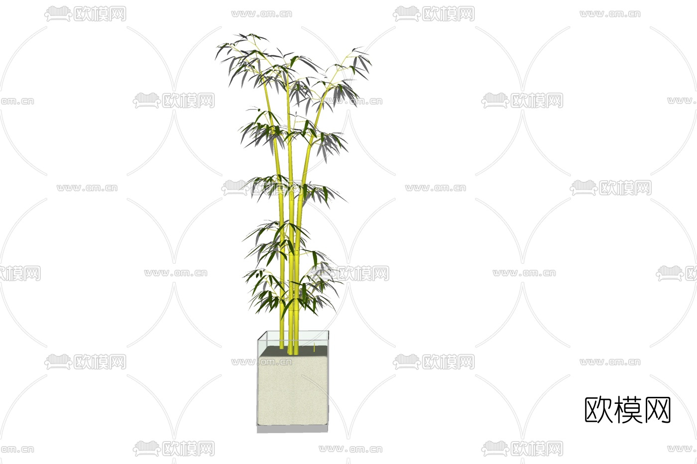 新中式竹子su模型下载