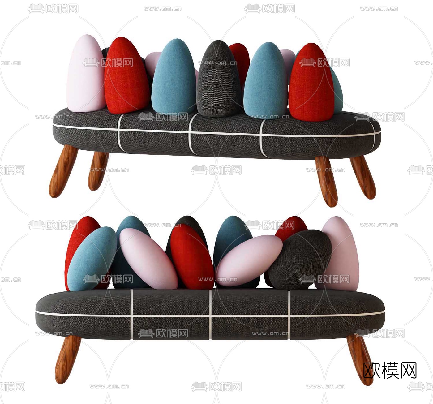 北欧休闲沙发3d模型下载